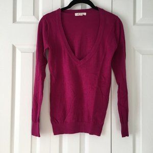 Magenta V Neck Sweater